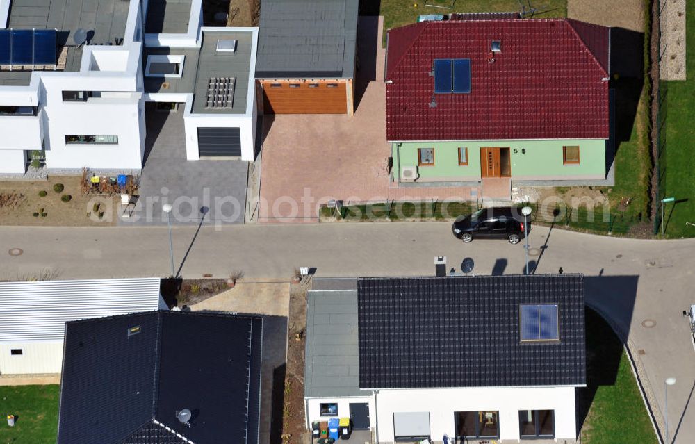 Magdeburg from above - Single-family residential development area on pear garden in Magdeburg Ottersleben