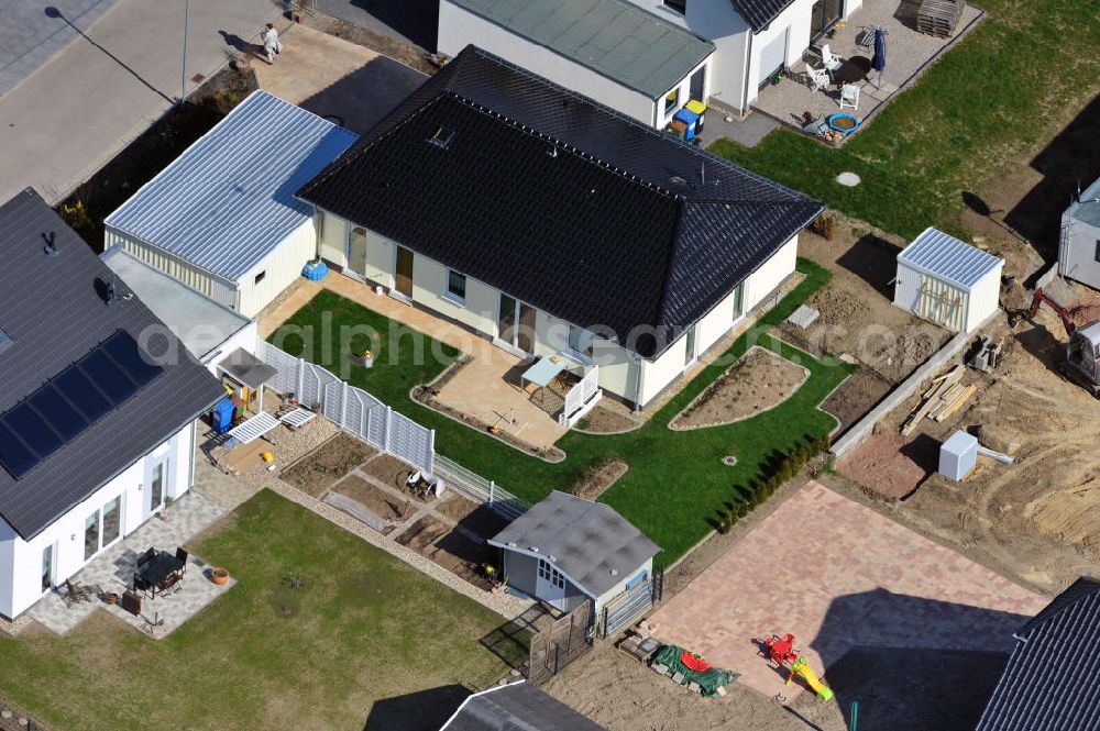 Aerial photograph Magdeburg - Single-family residential development area on pear garden in Magdeburg Ottersleben