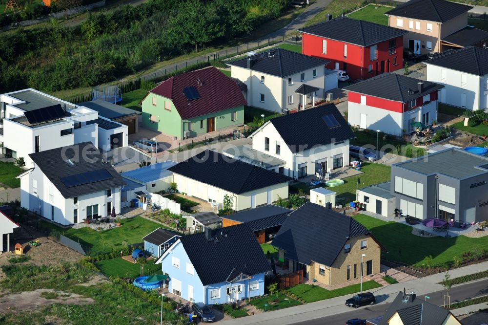 Magdeburg from above - Single-family residential development area on pear garden in Magdeburg Ottersleben