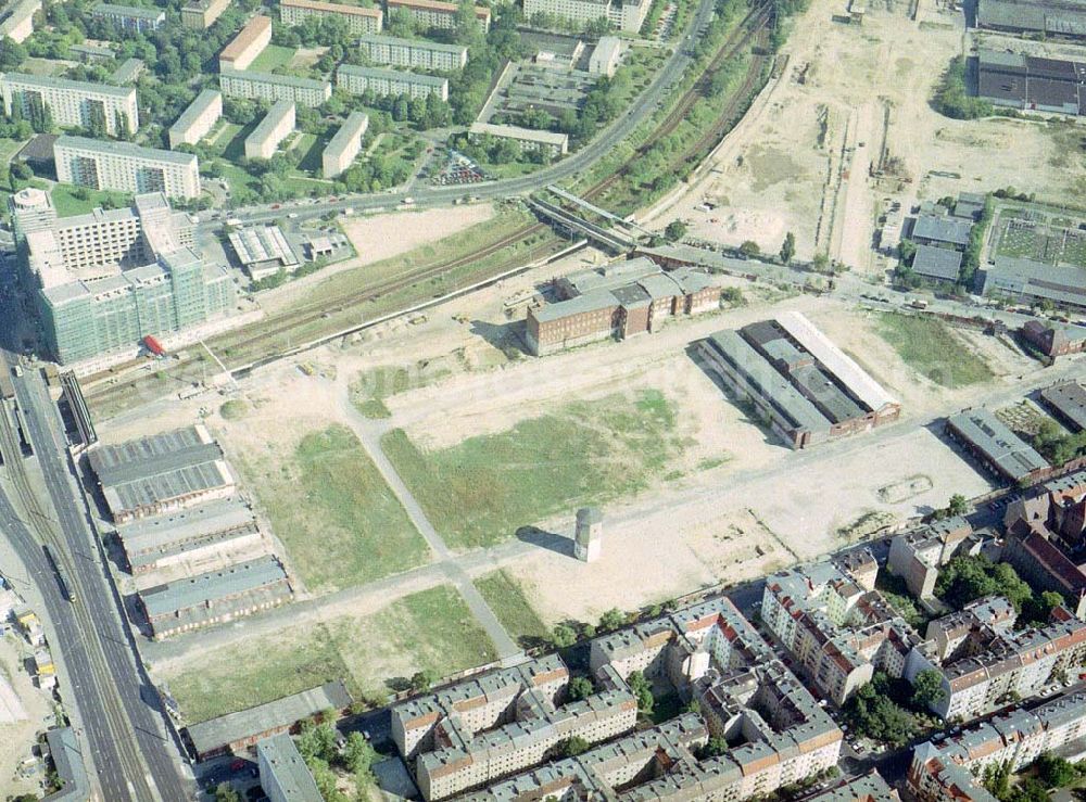 Aerial image Berlin - Friedrichshain - Entwicklungsgebiet an der Eldenaer Straße / Landsberger Allee in Berlin - Friedrichshain.