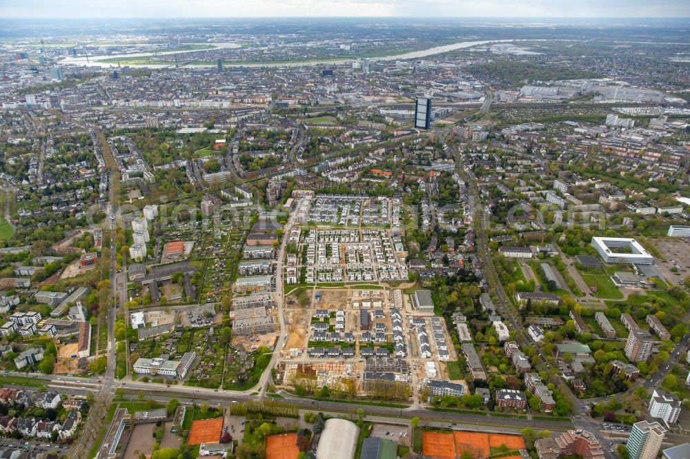 Aerial photograph Düsseldorf - Development area Gartenstadt Reitzenstein with construction sites on site of the former military barracks Reitzenstein in Duesseldorf in the state of North Rhine-Westphalia