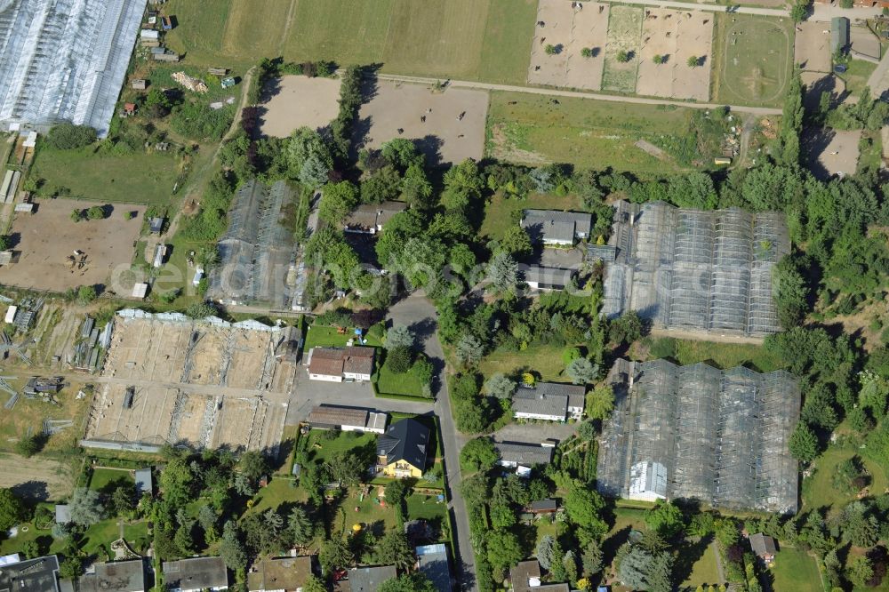 Aerial image Berlin - Development area of wasteland on the site of a former nurseryan der Pfauenkehre in Berlin in Germany