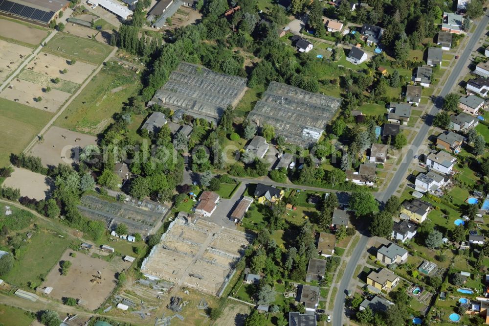 Aerial image Berlin - Development area of wasteland on the site of a former nurseryan der Pfauenkehre in Berlin in Germany