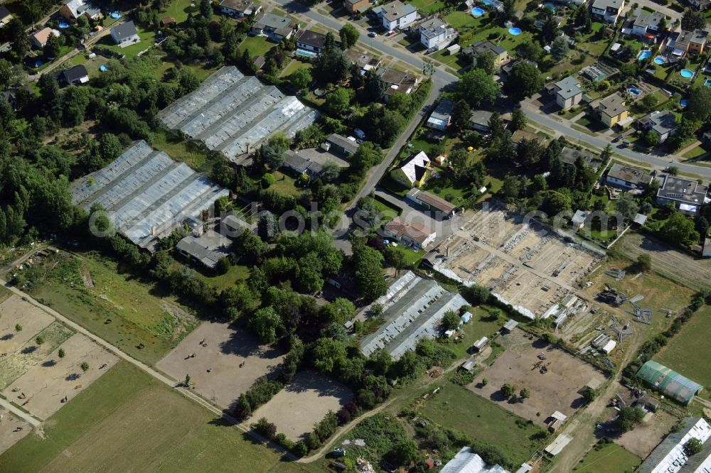 Berlin from above - Development area of wasteland on the site of a former nurseryan der Pfauenkehre in Berlin in Germany