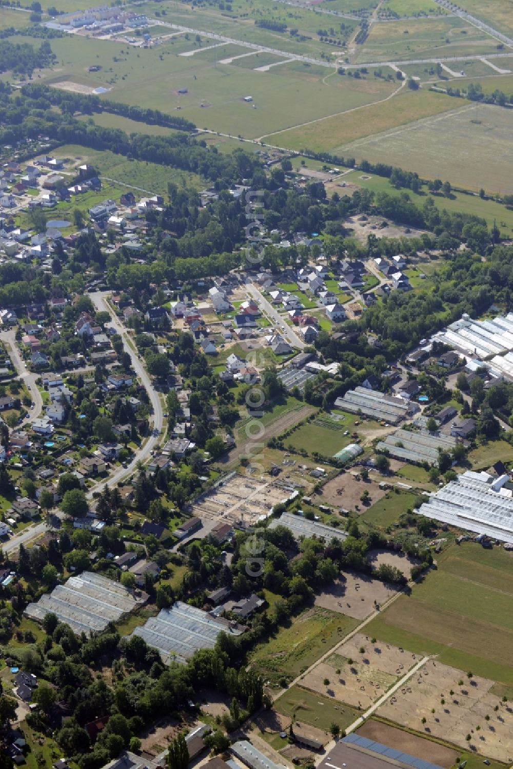 Berlin from above - Development area of wasteland on the site of a former nurseryan der Pfauenkehre in Berlin in Germany