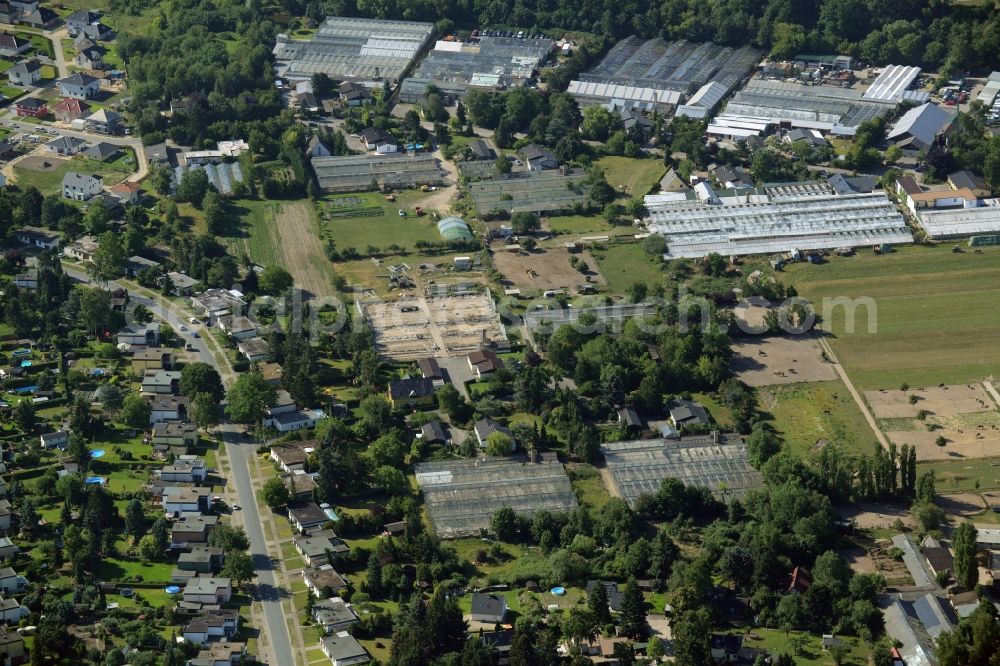 Aerial image Berlin - Development area of wasteland on the site of a former nurseryan der Pfauenkehre in Berlin in Germany