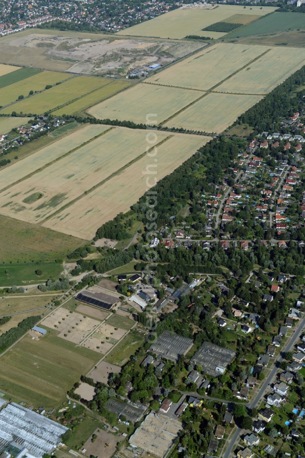 Berlin from above - Development area of wasteland on the site of a former nurseryan der Pfauenkehre in Berlin in Germany