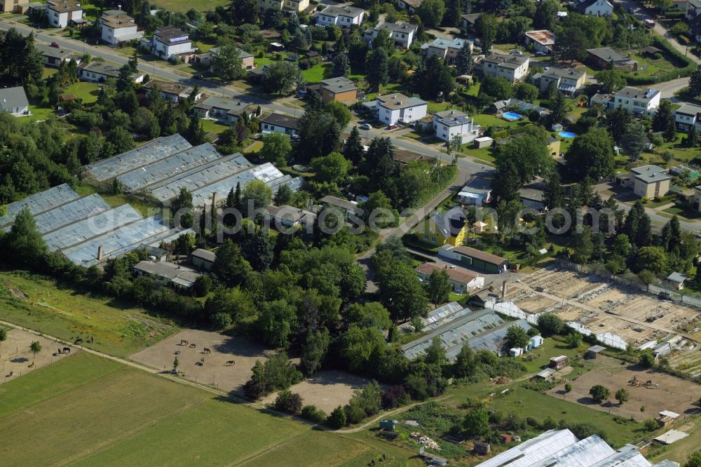 Aerial photograph Berlin - Development area of wasteland on the site of a former nurseryan der Pfauenkehre in Berlin in Germany