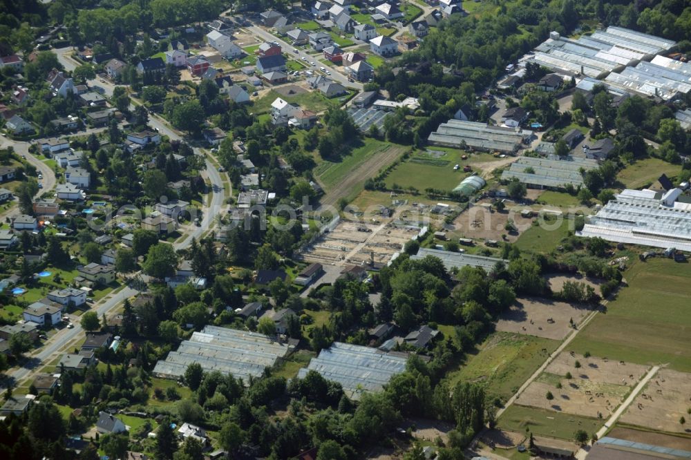 Berlin from above - Development area of wasteland on the site of a former nurseryan der Pfauenkehre in Berlin in Germany