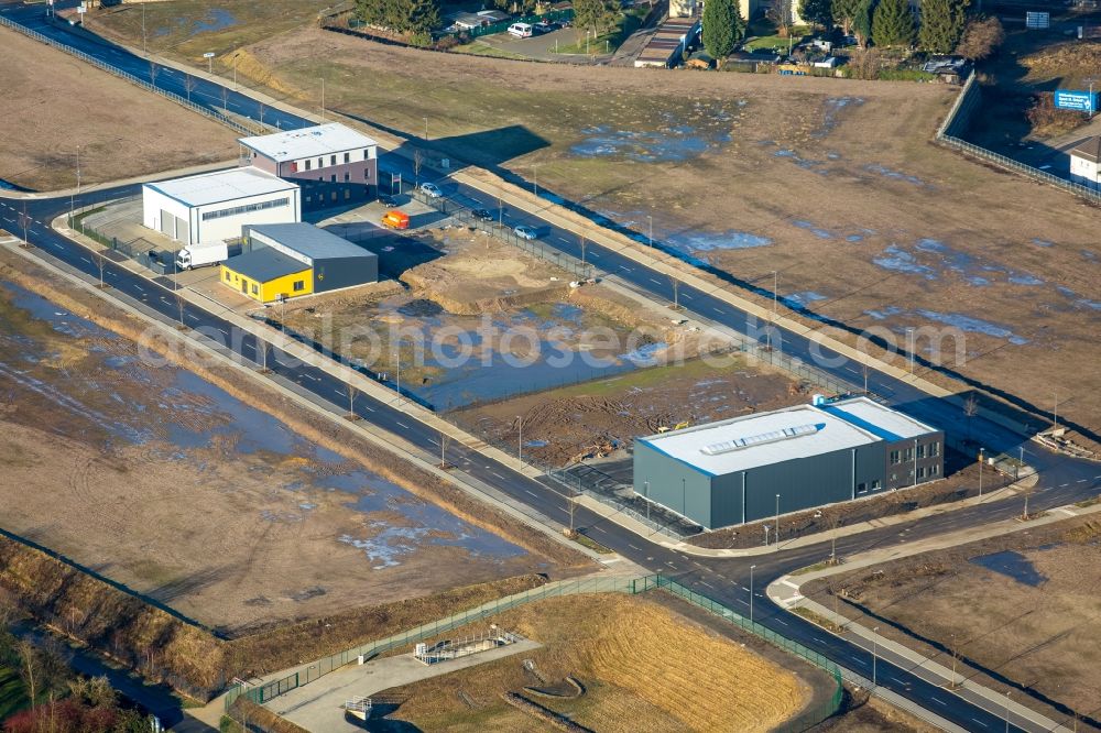 Bochum from above - Development area of trade surfaces between the Josef Baumann street and the Lorrainer avenue on the former BOGESTRA depot in the district of Hiltrop in Bochum in the federal state North Rhine-Westphalia