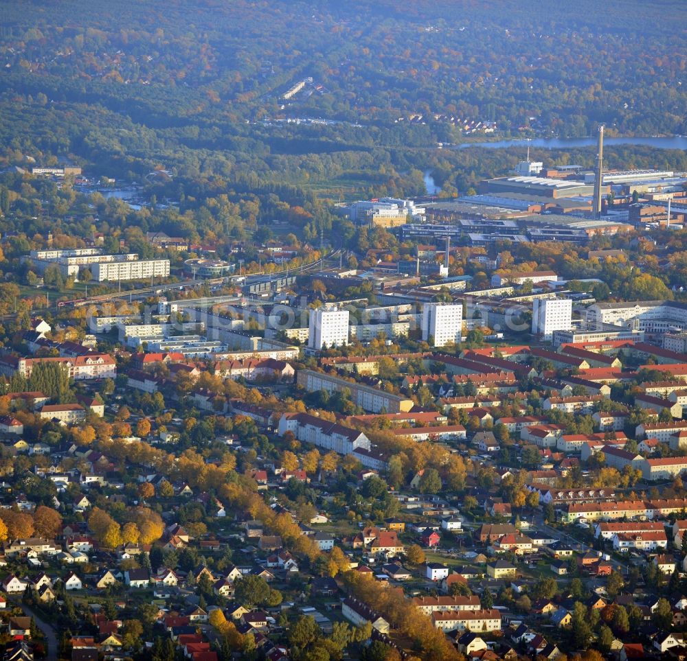 Hennigsdorf from above - Development Area Heideweg, Kiefernstraße, Brandenburgische Straße in Hennigsdorf in Brandenburg