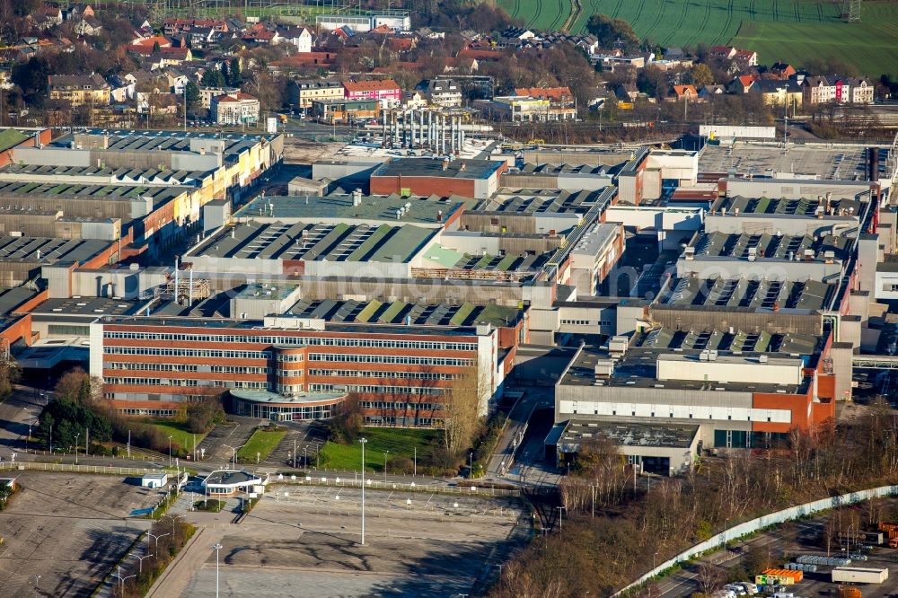 Bochum from above - Development area of industrial wasteland AFG BochumAllgemeine Fahrzeug uebernahmegesellschaft mbH am Opelring in Bochum in the state North Rhine-Westphalia