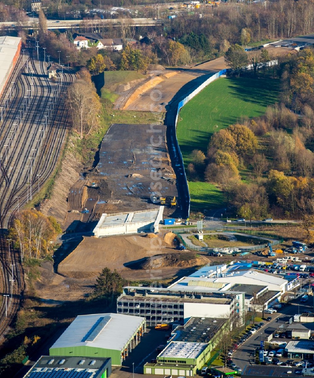 Bochum from the bird's eye view: Development area of industrial wasteland AFG BochumAllgemeine Fahrzeug uebernahmegesellschaft mbH am Opelring in Bochum in the state North Rhine-Westphalia