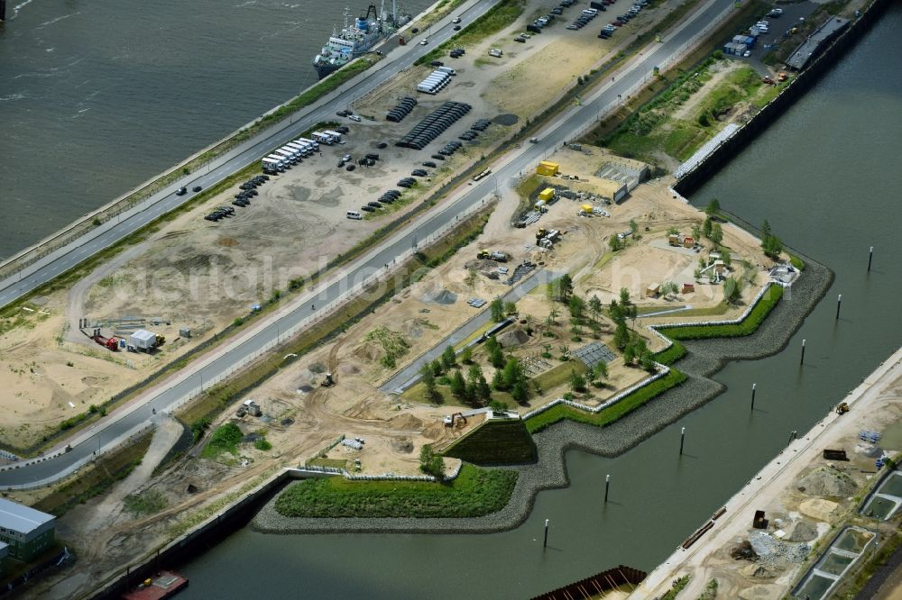 Aerial photograph Hamburg - Development area of industrial wasteland Baakenhafen on Baakenallee in Hamburg, Germany