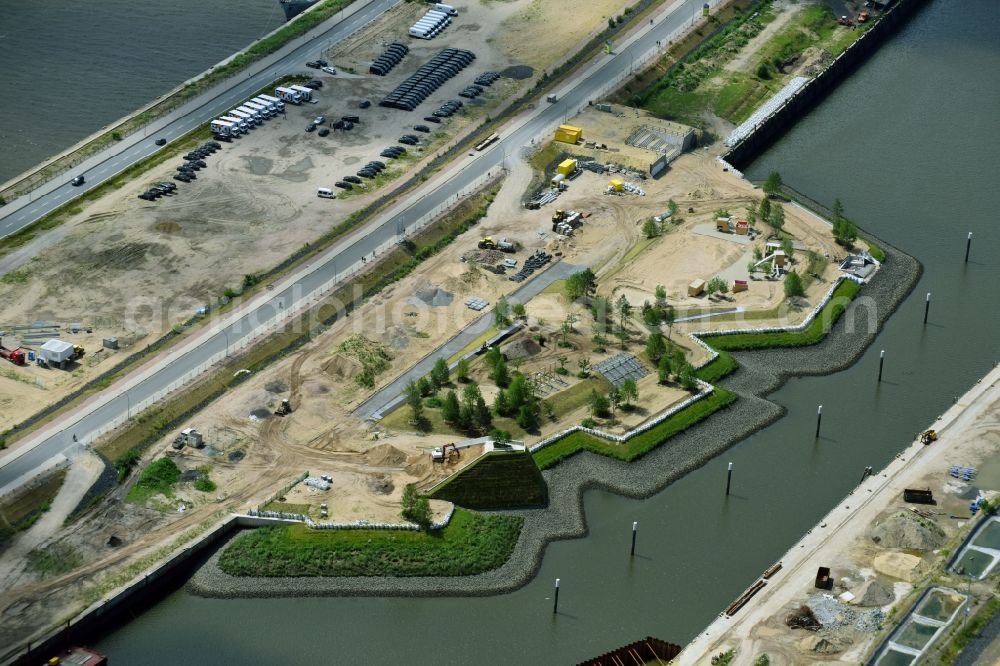 Hamburg from above - Development area of industrial wasteland Baakenhafen on Baakenallee in Hamburg, Germany