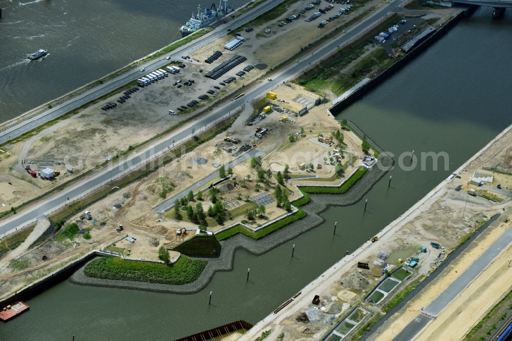 Aerial image Hamburg - Development area of industrial wasteland Baakenhafen on Baakenallee in Hamburg, Germany