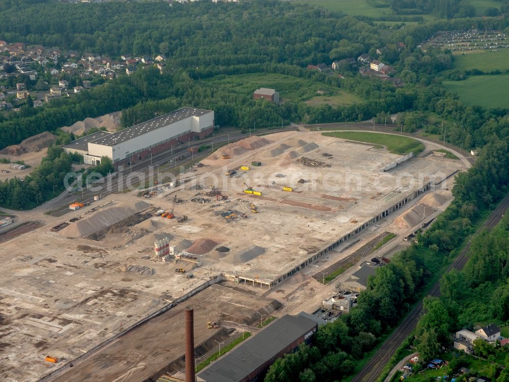 Aerial image Bochum - Development area of industrial wasteland of Bochum Perspektive 2022 GmbH on Hauptstrasse through the demolition company Johannes Landwehr Abbruchunternehmen GmbH in Bochum in North Rhine-Westphalia, Germany