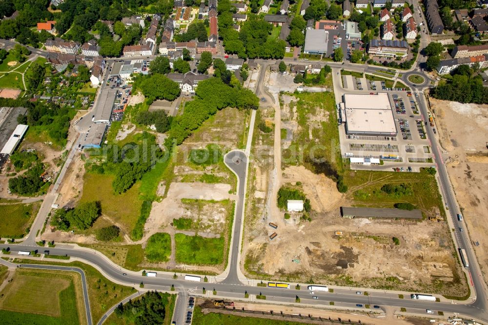 Gelsenkirchen from above - Development area of industrial wasteland and brownfield of the former steelworks Schalke club in Gelsenkirchen in North Rhine-Westphalia