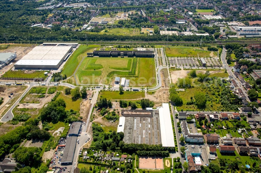 Gelsenkirchen from the bird's eye view: Development area of industrial wasteland and brownfield of the former steelworks Schalke club in Gelsenkirchen in North Rhine-Westphalia