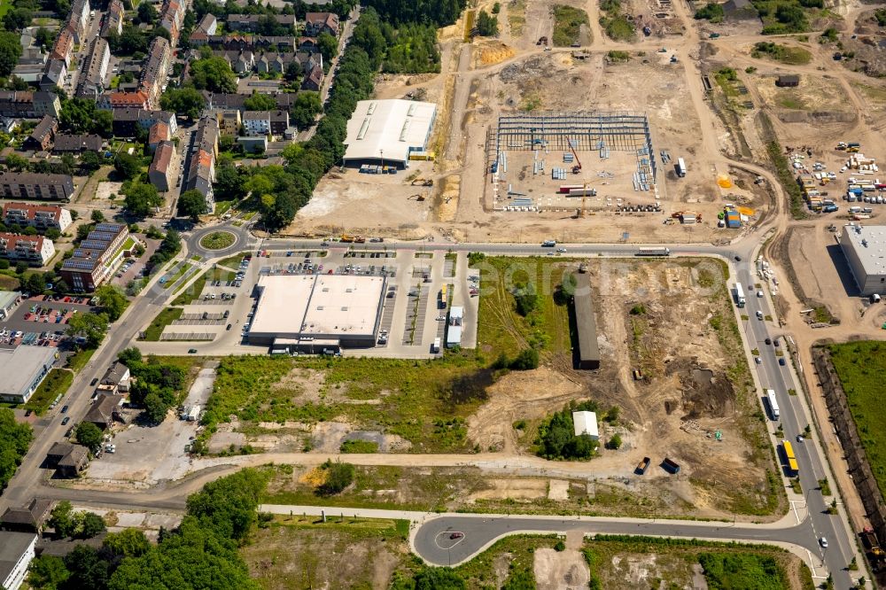 Gelsenkirchen from the bird's eye view: Development area of industrial wasteland and brownfield of the former steelworks Schalke club in Gelsenkirchen in North Rhine-Westphalia