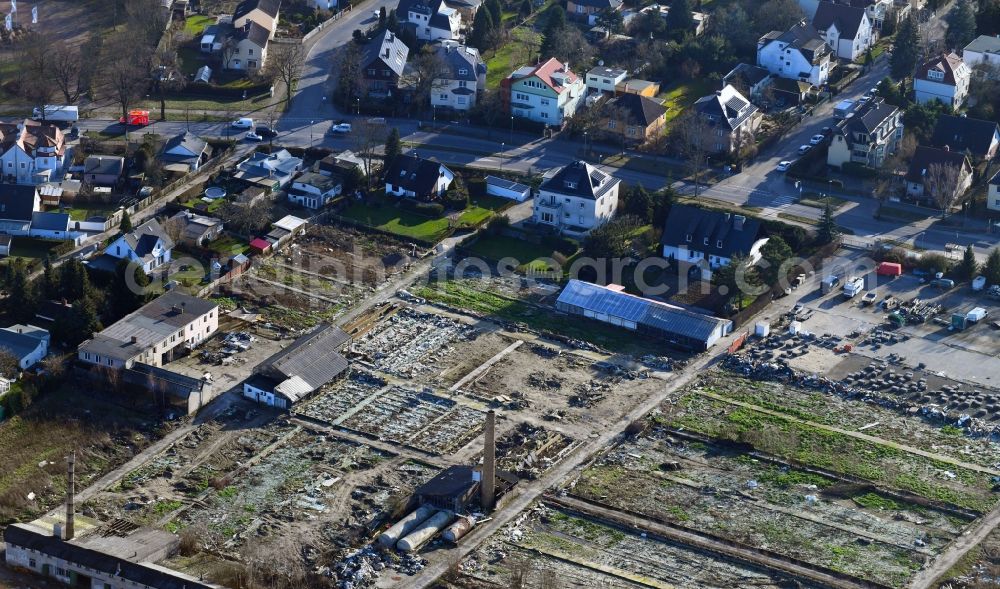 Berlin from the bird's eye view: Development area of industrial wasteland on Britzer Strasse in Berlin, Germany