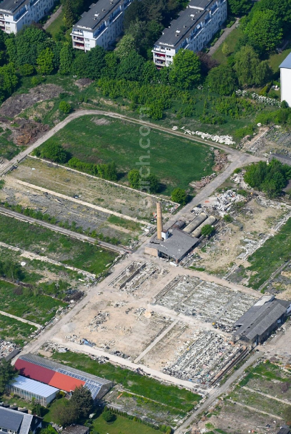 Aerial image Berlin - Development area of industrial wasteland on Britzer Strasse in Berlin, Germany