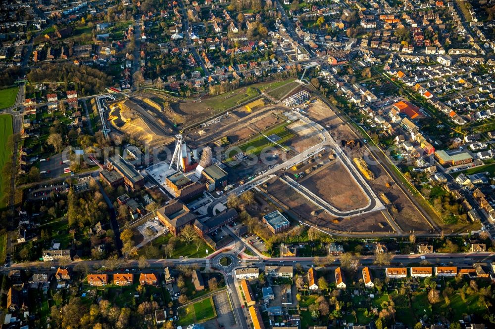 Aerial photograph Herten - Development area of industrial wasteland at the former mine Schlaegel und Eisen in Herten in the state North Rhine-Westphalia