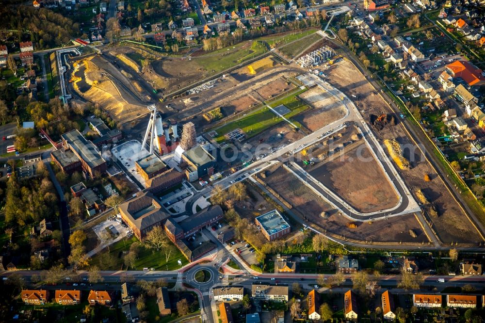 Herten from above - Development area of industrial wasteland at the former mine Schlaegel und Eisen in Herten in the state North Rhine-Westphalia