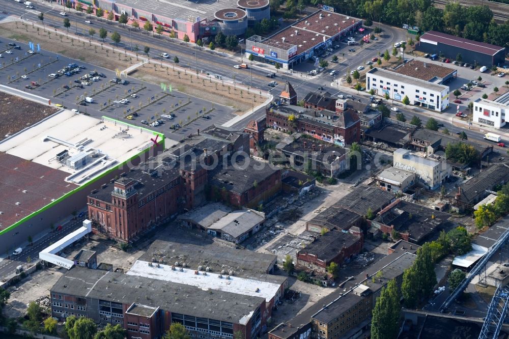 Berlin from above - Development area of industrial wasteland of Baerenquell-Brauereigelaende on Schnellerstrasse in the district Treptow-Koepenick in Berlin, Germany