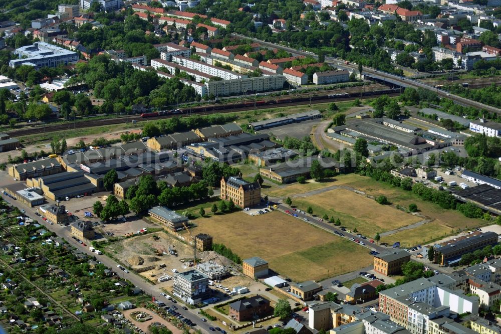 Magdeburg from the bird's eye view: Development area of industrial wasteland the former slaughterhouse site in Magdeburg in the state Saxony-Anhalt