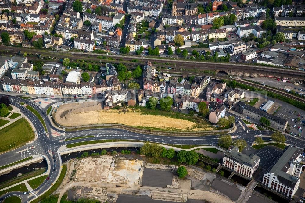 Hagen from the bird's eye view: Development area of industrial wasteland formerly Akku-Gelaende on Wehringhauser Strasse in Hagen in the state North Rhine-Westphalia