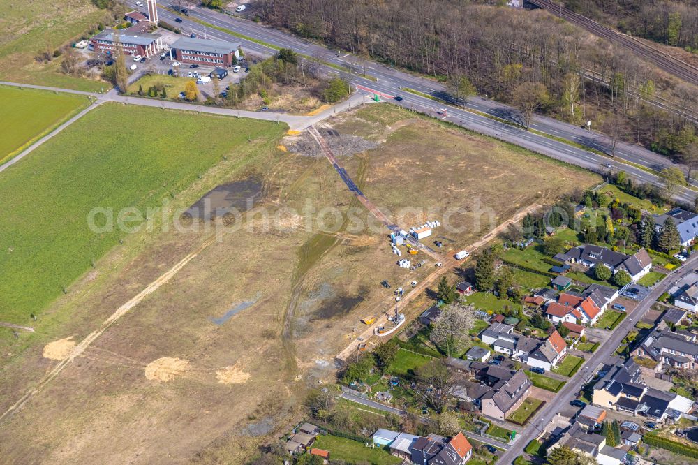 Aerial photograph Gelsenkirchen - Development area of industrial wasteland formerly heating plant Marlerstrasse in the district Gelsenkirchen-Nord in the district Hassel in Gelsenkirchen at Ruhrgebiet in the state North Rhine-Westphalia