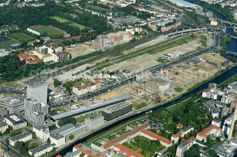 Berlin from above - Development area of industrial wasteland of Europa City along the Heidestrasse in the district Moabit in Berlin, Germany