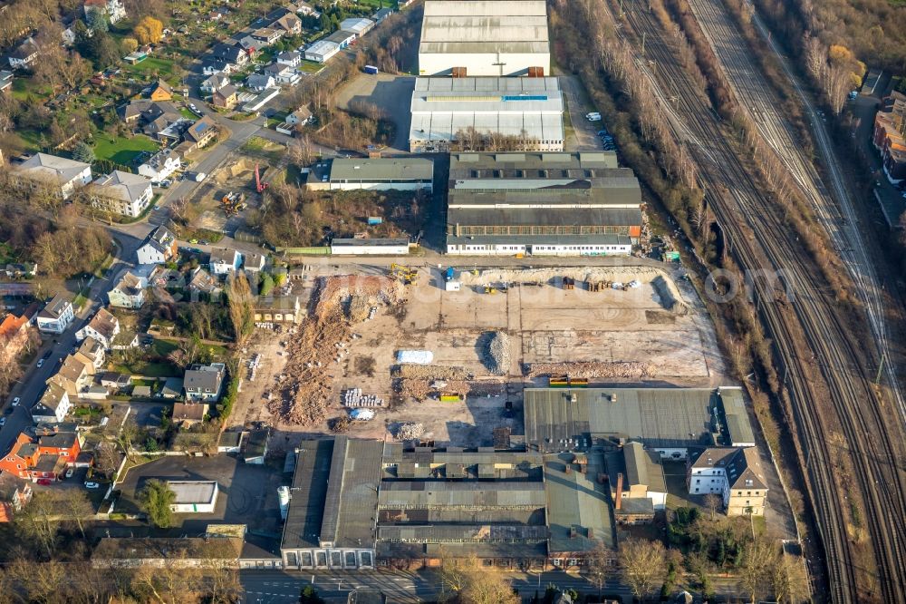 Aerial photograph Herne - Development area of industrial wasteland on Fabrikstrasse in Herne in the state North Rhine-Westphalia, Germany