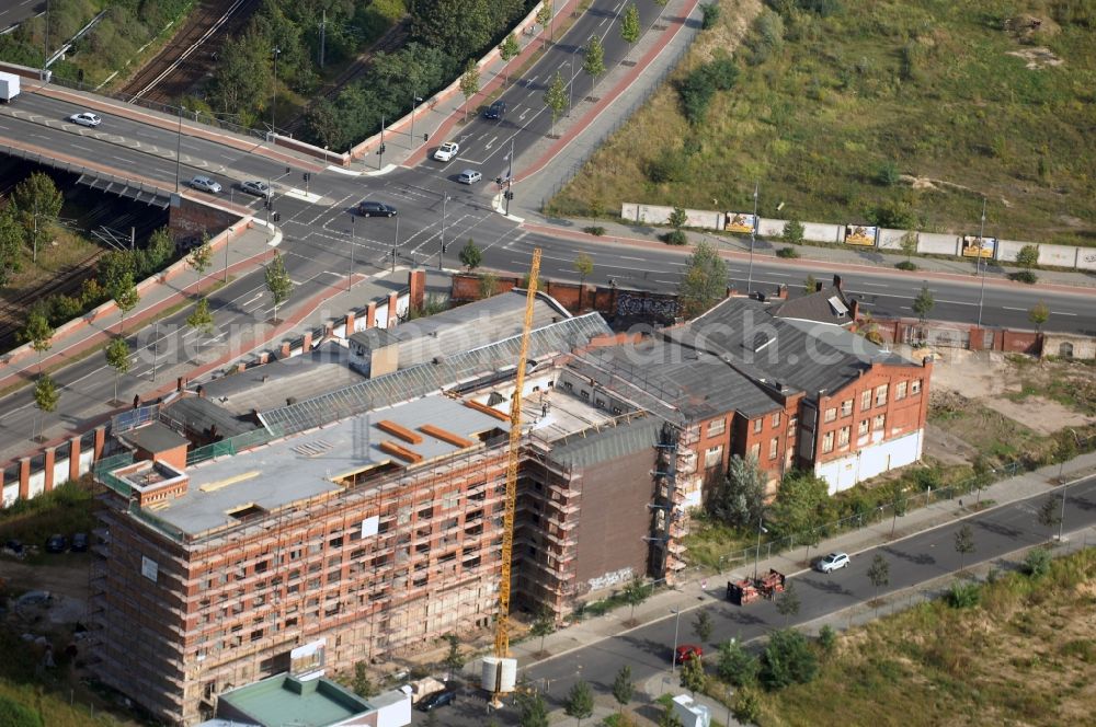 Aerial image Berlin - Development area of industrial wasteland Gelaende of Alten Schlachthof on Eldenaer Strasse - Thaerstrasse in the district Friedrichshain in Berlin, Germany