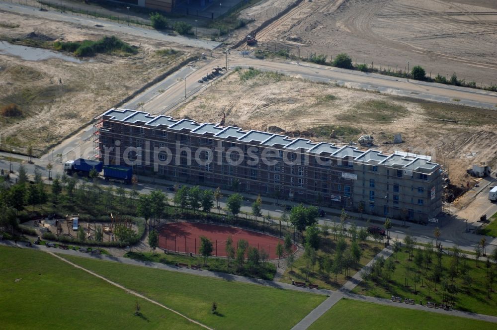 Berlin from above - Development area of industrial wasteland Gelaende of Alten Schlachthof on Eldenaer Strasse - Thaerstrasse in the district Friedrichshain in Berlin, Germany