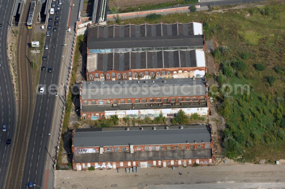 Aerial photograph Berlin - Development area of industrial wasteland Gelaende of Alten Schlachthof on Eldenaer Strasse - Thaerstrasse in the district Friedrichshain in Berlin, Germany