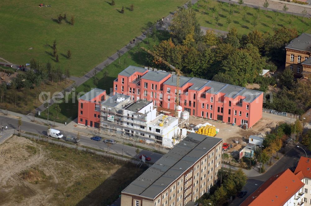 Berlin from the bird's eye view: Development area of industrial wasteland Gelaende of Alten Schlachthof on Eldenaer Strasse - Thaerstrasse in the district Friedrichshain in Berlin, Germany