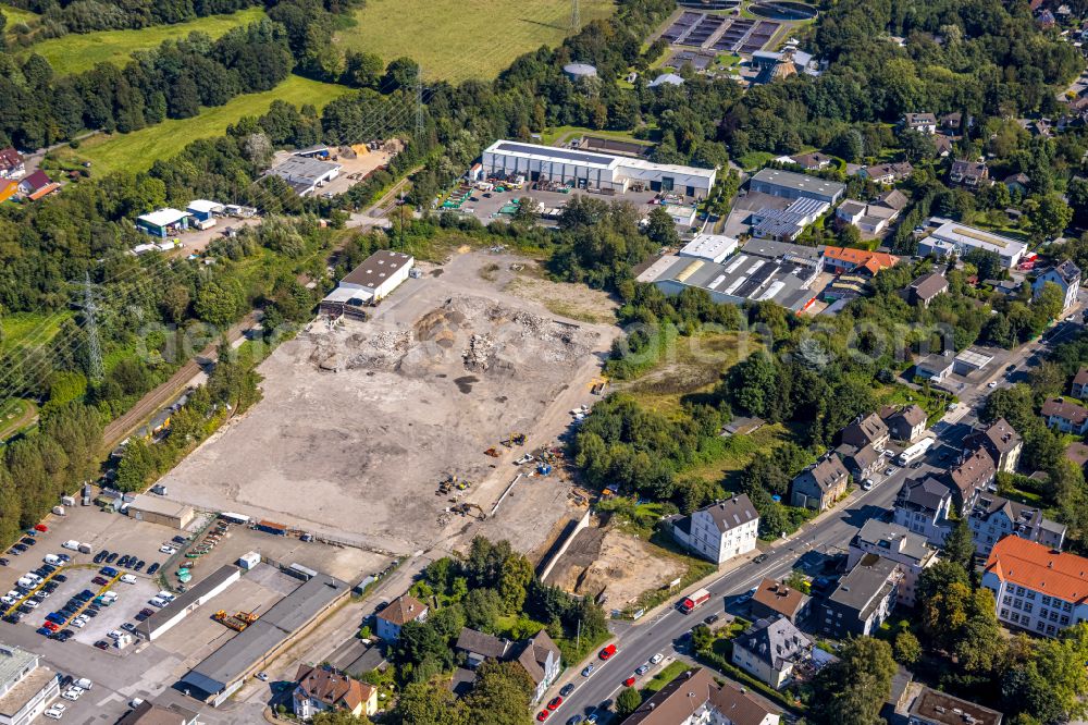 Gevelsberg from above - Development area of industrial wasteland on street Oststrasse in the district Heck in Gevelsberg at Ruhrgebiet in the state North Rhine-Westphalia, Germany