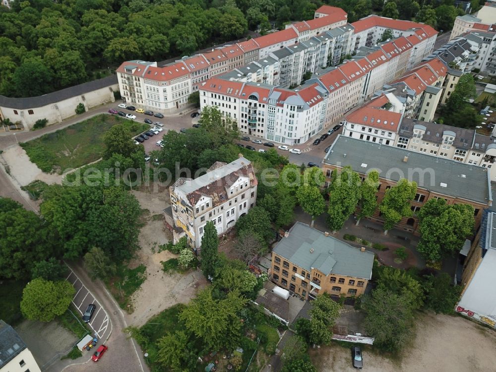 Halle (Saale) from above - Development area of industrial wasteland Gottesackertrasse - Toepferplan in Halle (Saale) in the state Saxony-Anhalt, Germany