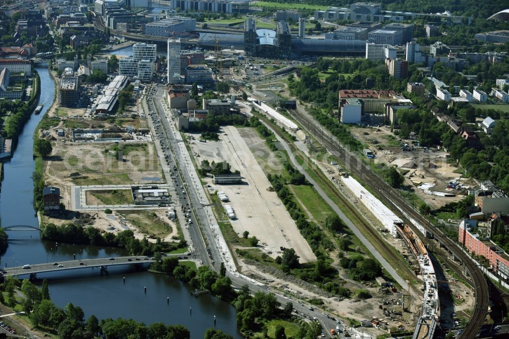 Berlin from the bird's eye view: Development area of industrial wasteland Lehrter Strasse Destrict Wedding in Berlin, Germany