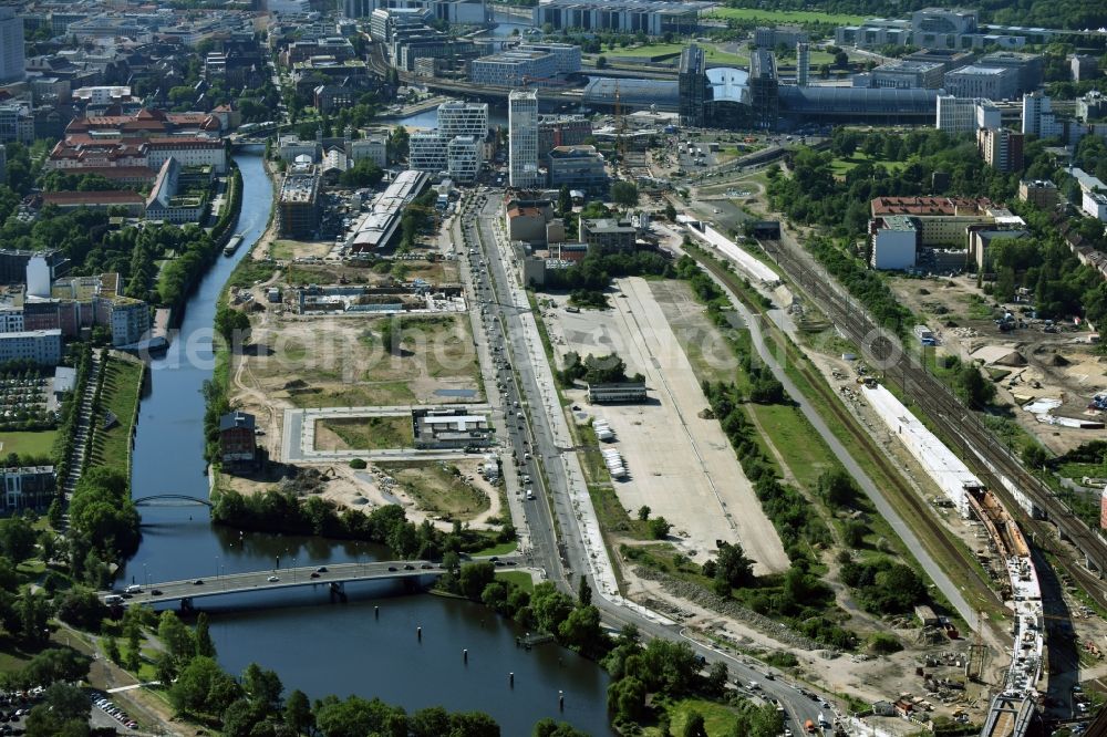 Aerial photograph Berlin - Development area of industrial wasteland Lehrter Strasse Destrict Wedding in Berlin, Germany