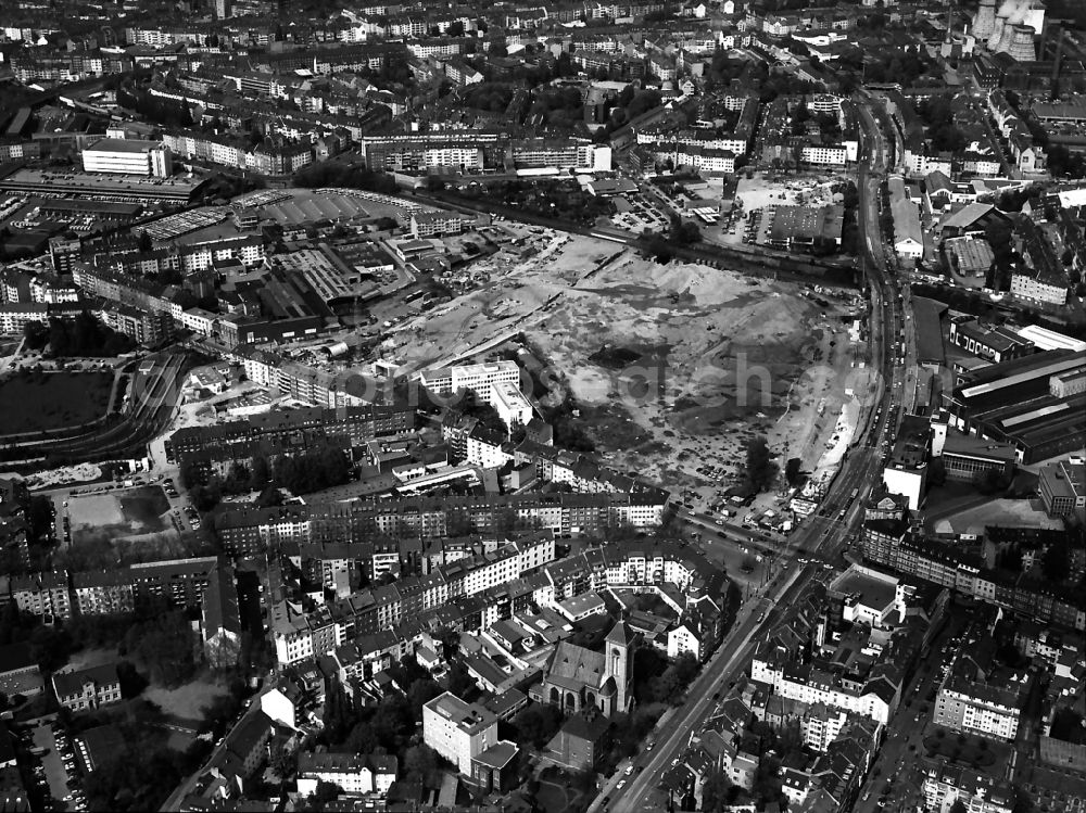 Aerial image Düsseldorf - Development area of industrial wasteland in the district Oberbilk in Duesseldorf in the state North Rhine-Westphalia, Germany