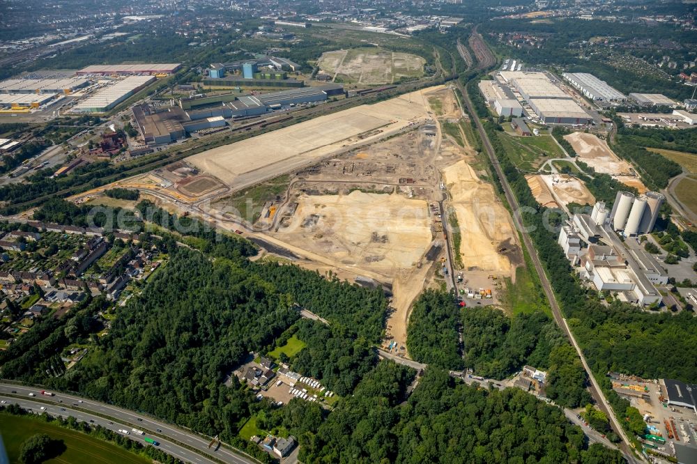 Dortmund from above - Development area of industrial wasteland on Rueschebrinkstrasse in the district Scharnhorst in Dortmund in the state North Rhine-Westphalia, Germany