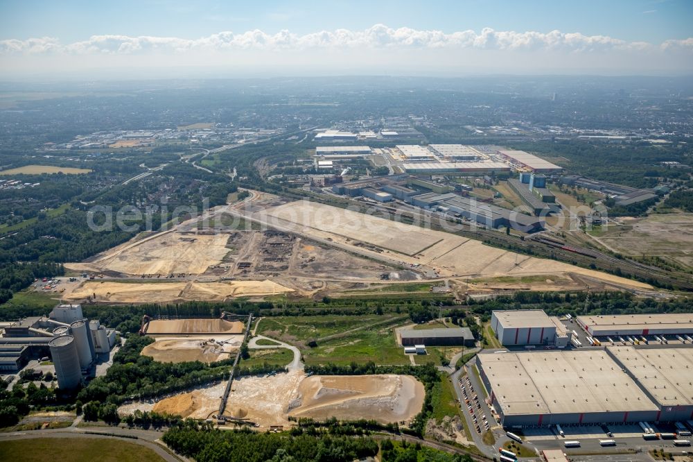 Dortmund from above - Development area of industrial wasteland on Rueschebrinkstrasse in the district Scharnhorst in Dortmund in the state North Rhine-Westphalia, Germany