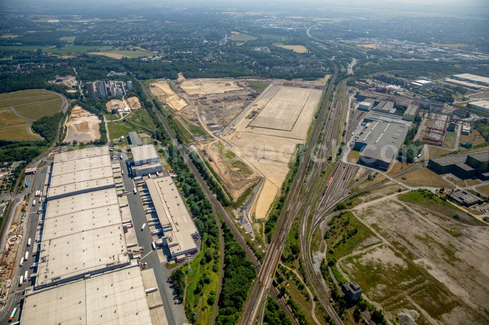 Aerial image Dortmund - Development area of industrial wasteland on Rueschebrinkstrasse in the district Scharnhorst in Dortmund in the state North Rhine-Westphalia, Germany