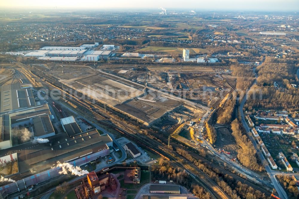 Aerial image Dortmund - Development area of industrial wasteland on Rueschebrinkstrasse in the district Scharnhorst in Dortmund in the state North Rhine-Westphalia, Germany