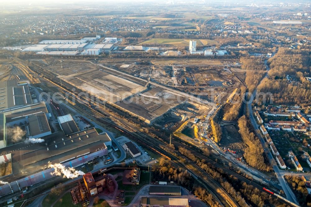 Aerial photograph Dortmund - Development area of industrial wasteland on Rueschebrinkstrasse in the district Scharnhorst in Dortmund in the state North Rhine-Westphalia, Germany