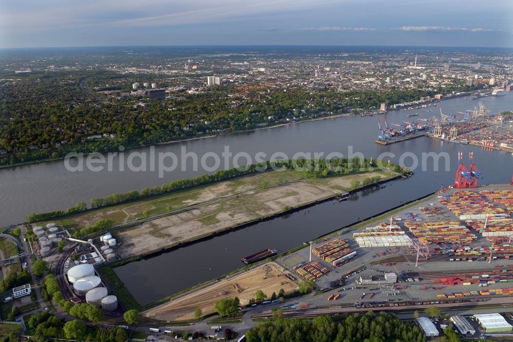 Aerial image Hamburg - Development area of industrial wasteland on Petroleumhafen in Hamburg in Hamburg, Germany