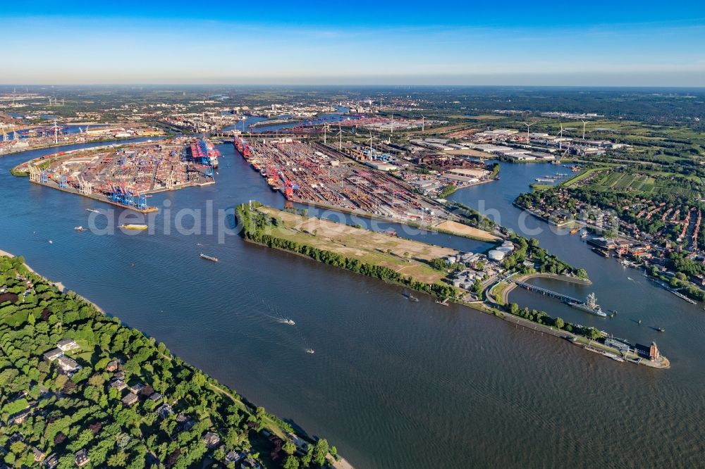 Aerial photograph Hamburg - Development area of the industrial wasteland at the Petroleumhafen in the Waltershof district in Hamburg, Germany